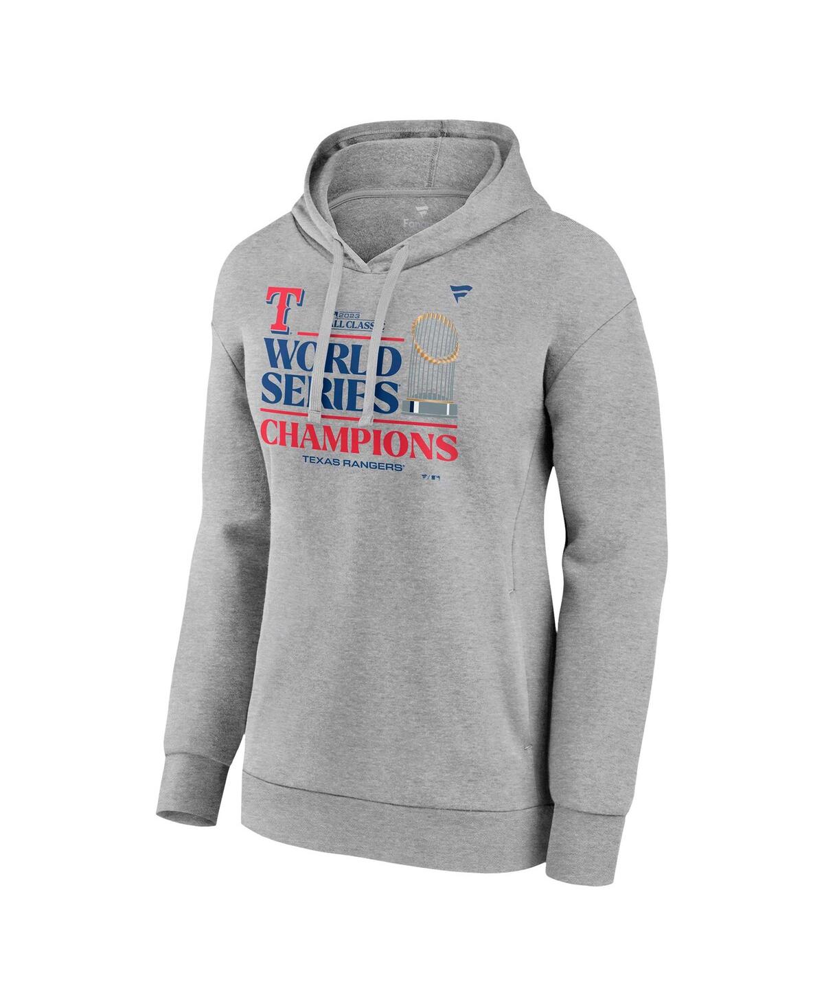 Fanatics Branded Heather Gray Texas Rangers 2023 World Series Champions Locker Room Plus Size Pullov In Heather Gray