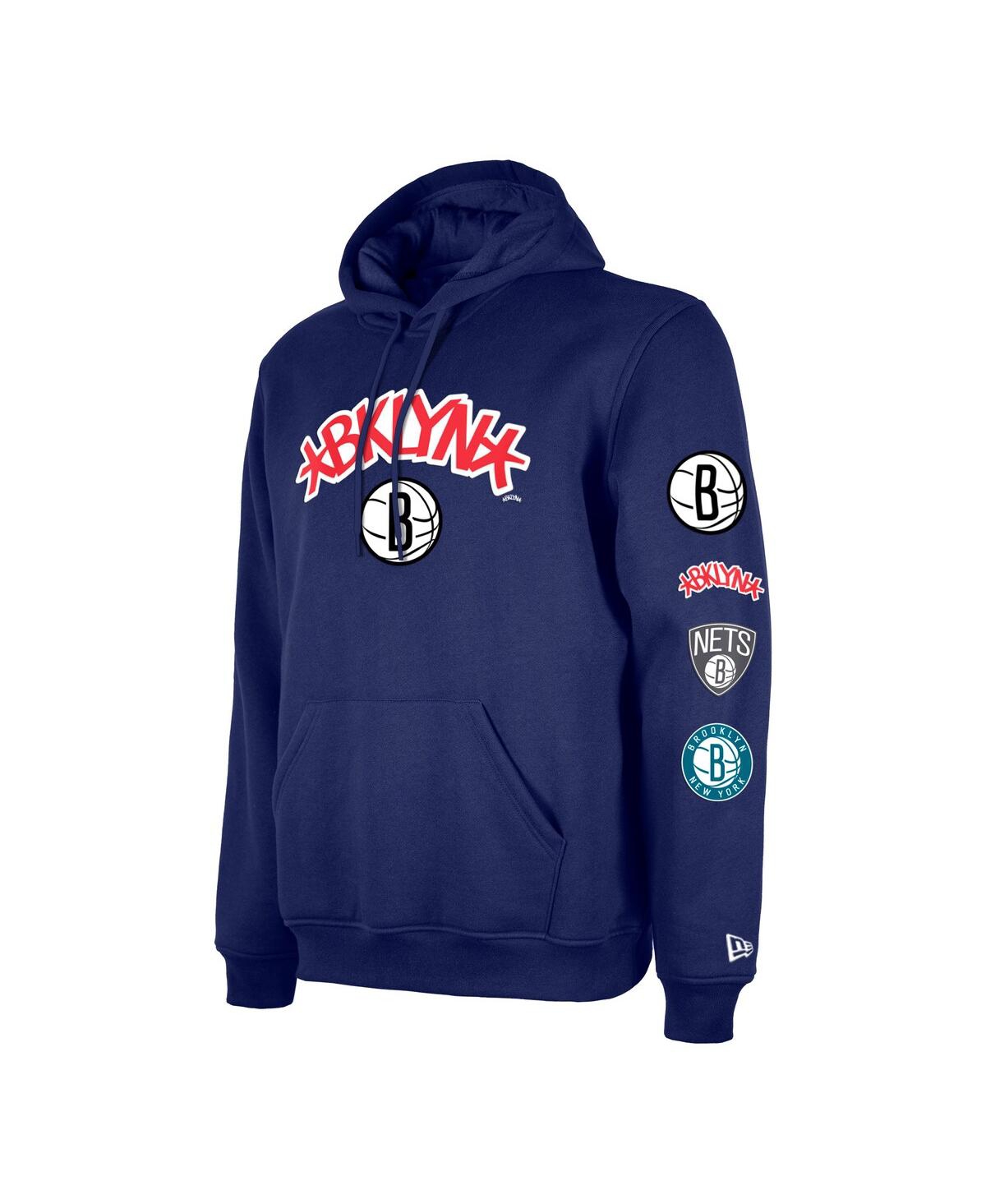 Men's New EraBrooklyn Nets 2023/24 City Edition Pullover Hoodie - Blue