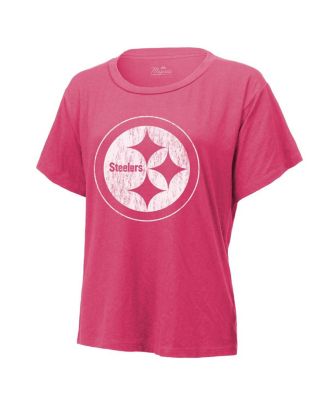 Women's Threads T.J. Watt Pink Distressed Pittsburgh Steelers Name and Number T-shirt