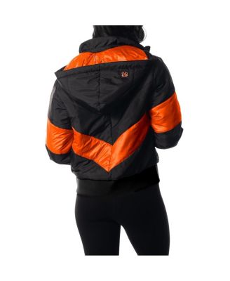 Women's Black Cincinnati Bengals Puffer Full-Zip Hoodie Jacket