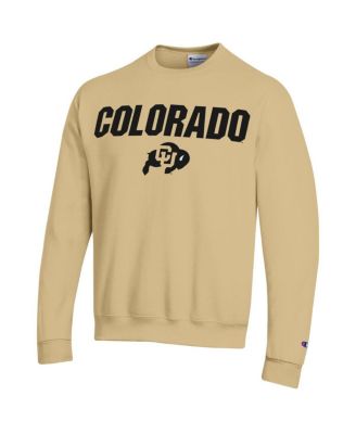 Men's Gold Colorado Buffaloes Straight Over Logo Powerblend Pullover Sweatshirt