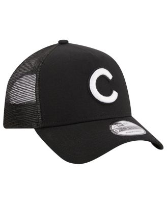Men's Black Chicago Cubs A-Frame 9FORTY Trucker Adjustable Hat