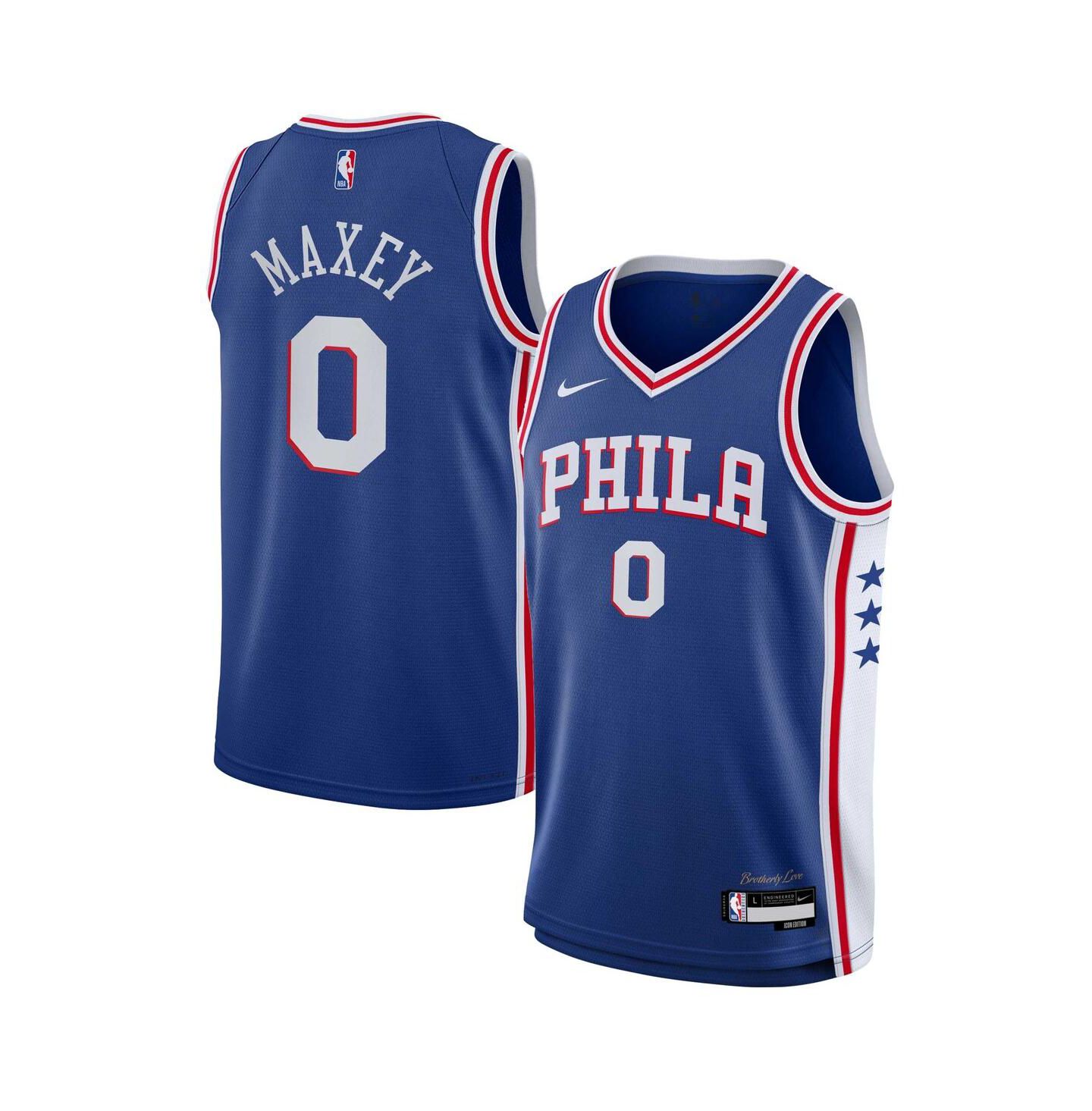 Детская джерси Nike Tyrese Maxey Philadelphia 76ers Swingman Icon Edition, Royal — фото 1