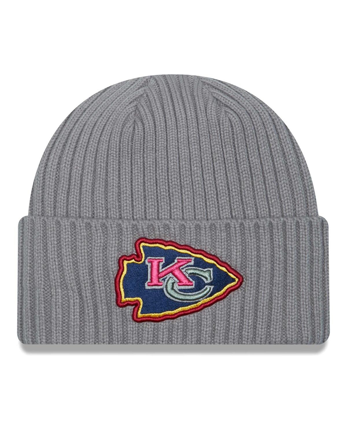 Shop New Era Men's  Gray Kansas City Chiefs Color Pack Multi Cuffed Knit Hat