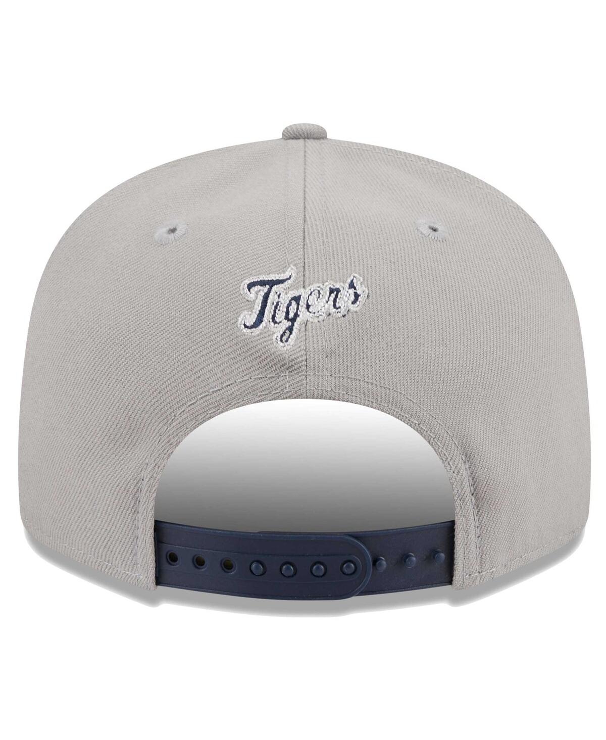 New Era Men's  Gray, Navy Detroit Tigers Band 9fifty Snapback Hat In Gray,navy