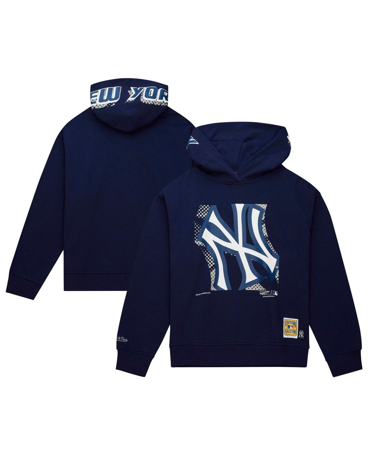 Mitchell & Ness Women's Mitchell And Ness Navy New York Yankees Cooperstown Collection Big Face 7.0 Pullover Hoodie