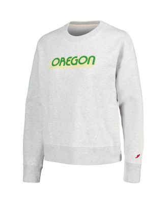 Women's Ash Oregon Ducks Boxy Pullover Sweatshirt