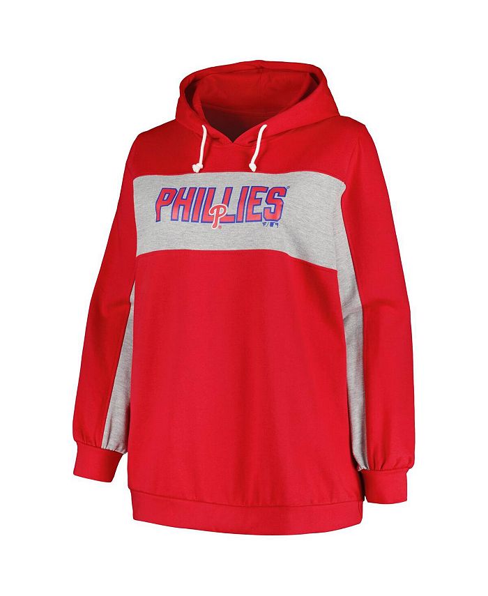 Profile Women's Red Philadelphia Phillies Plus Size Pullover Hoodie