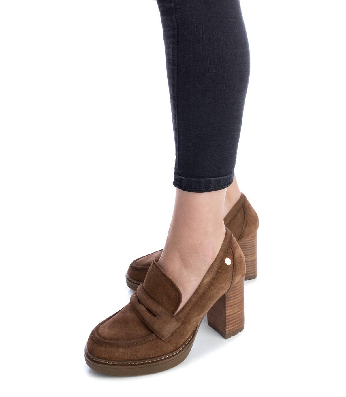 Carmela Collection, Women's Suede Heeled Loafers By Xti