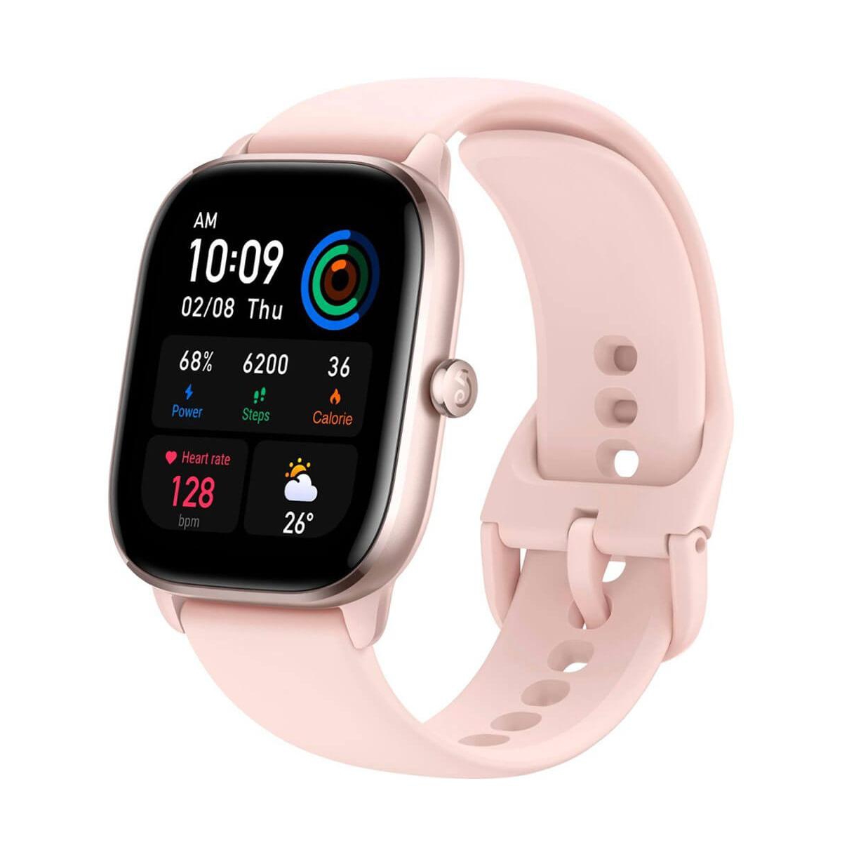 Gts 4 Mini Smartwatch Unisex Watch - Flamingo Pink Silicone Strap - Light/pastel Pink