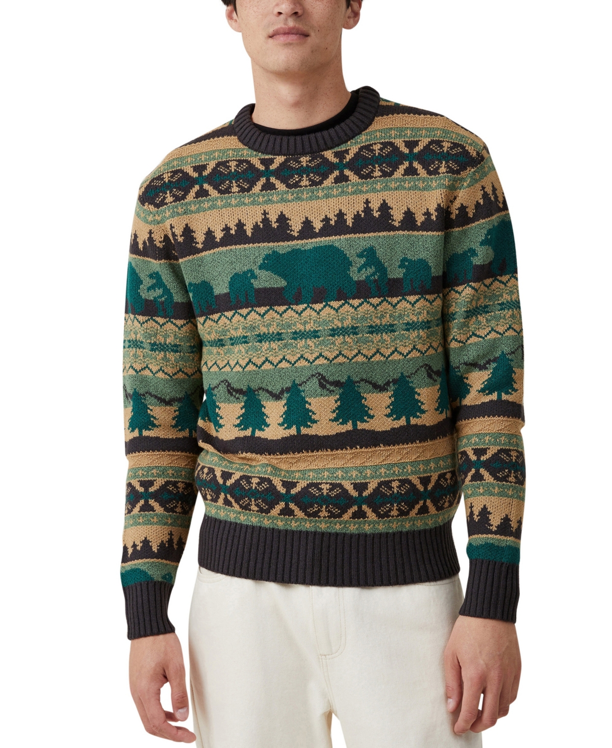 Cotton On Men's Holiday Knit Sweater In Forest