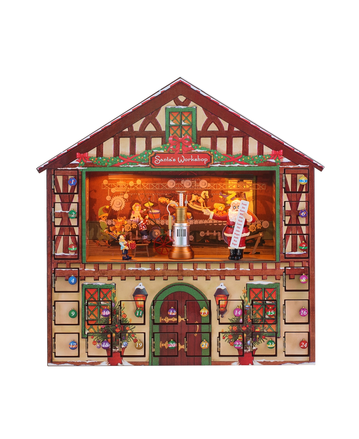 Mr. Christmas 16" Animated Musical Santa's Workshop Advent Calendar In Multi