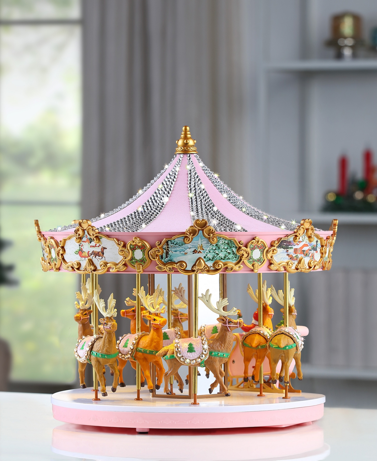 Animated Musical Crystal Carousel