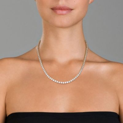 Women's Classic 17" Tennis Necklace Clear Cubic Zirconia