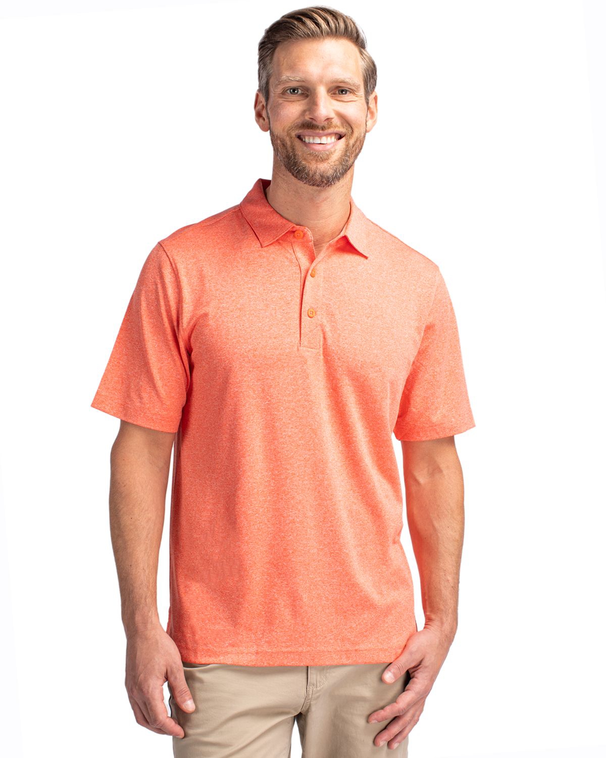 Men's Forge Heathered Stretch Polo Shirt - Hunter heather