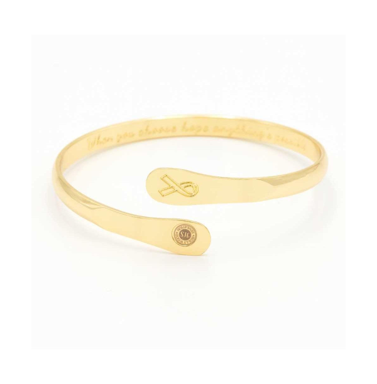 Cancer Awareness Bracelets, Engraved Bracelets - Gold