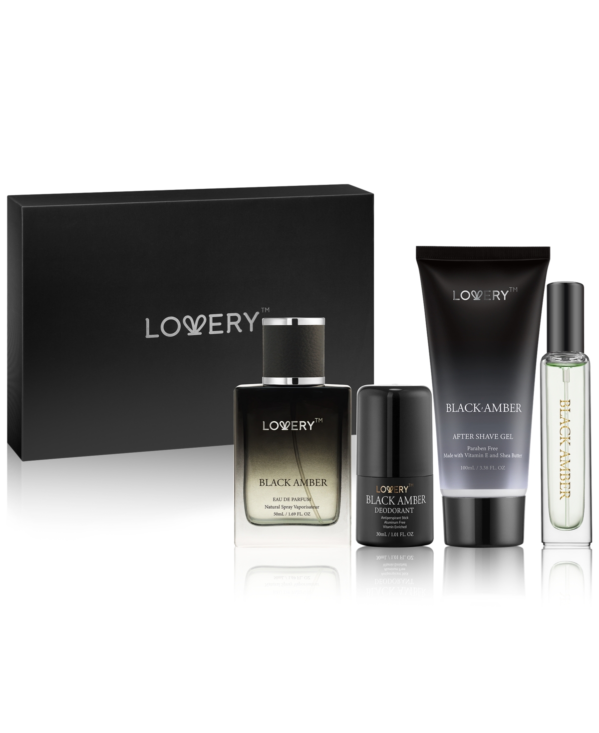 Lovery Men's 4-pc. Black Amber Eau De Parfum Gift Set In No Color