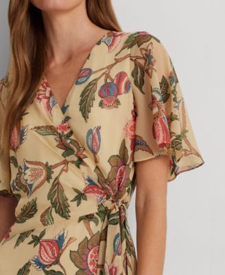 Lauren Ralph Lauren Women's Floral Belted Crinkle Georgette Dress