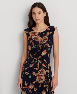 Ralph Lauren☆ Floral TwistFront Stretch Jersey Dress ワンピ Floral Twist-Front Jersey Dress