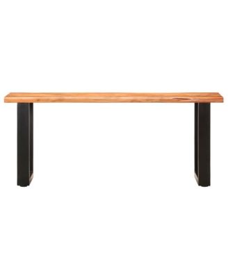 Bench Brown and black Solid Acacia wood and Steel Medium Durable