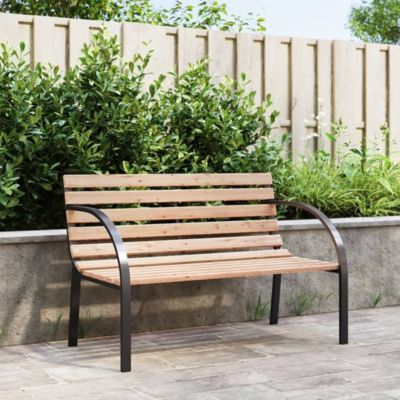 Garden Bench Grey and Wood Wood and Iron 47.2 in Durable