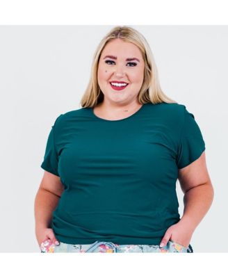 Plus Size UPF 50+ Short Sleeve Adele Swim Top