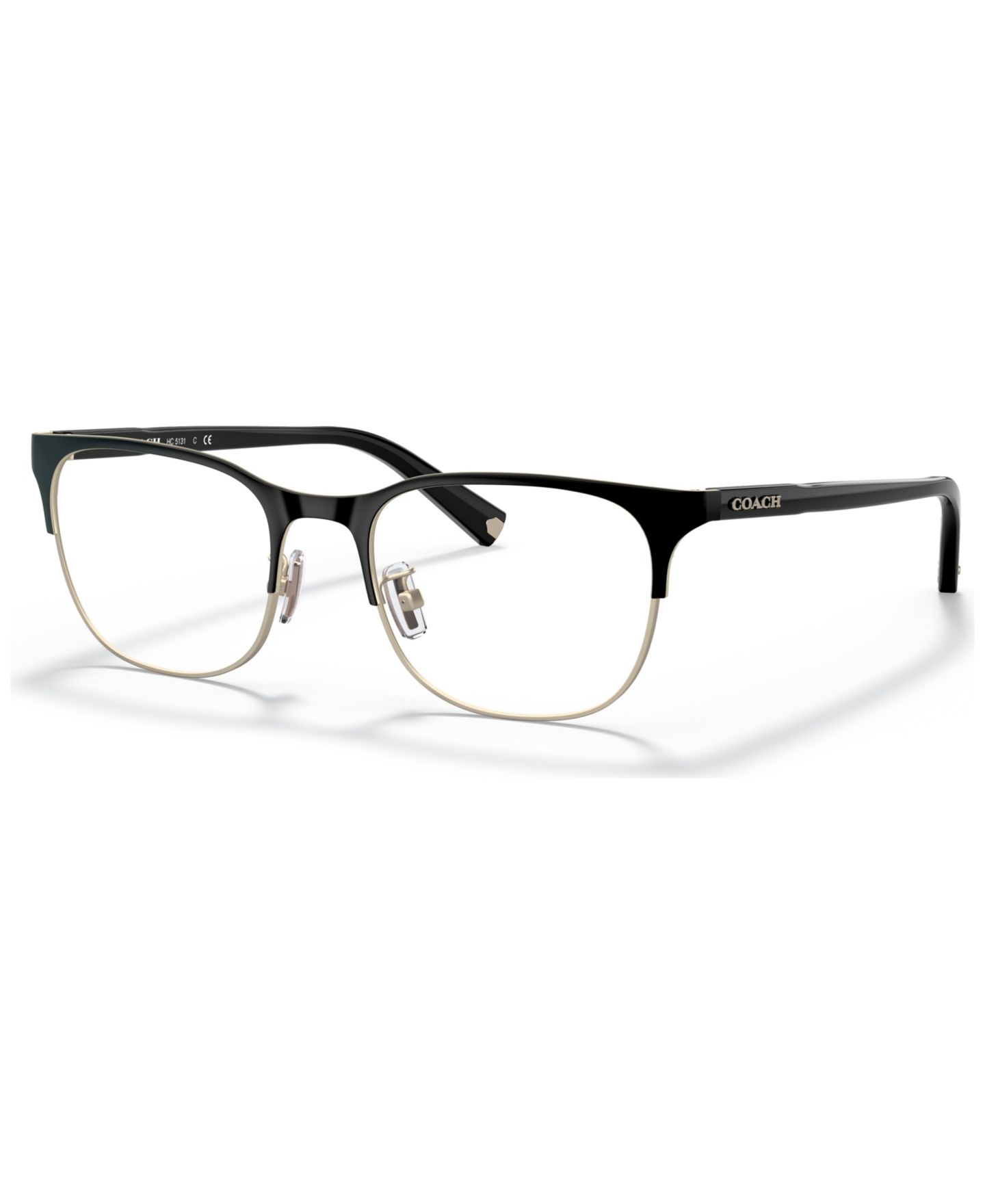 Мужские очки COACH Man Round Metal HC5131 Eyeglasses, цвет: Чёрный / Золотой — фото 1