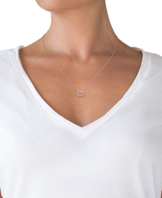 Hello Kitty Diamond Silhouette Pendant Necklace (1/20 ct. t.w.) in 10k White & Rose Gold, 16 + 2 extender