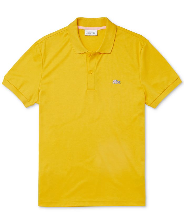 Lacoste Men's Short Sleeve Button-Placket Logo Polo Shirt - Macy's