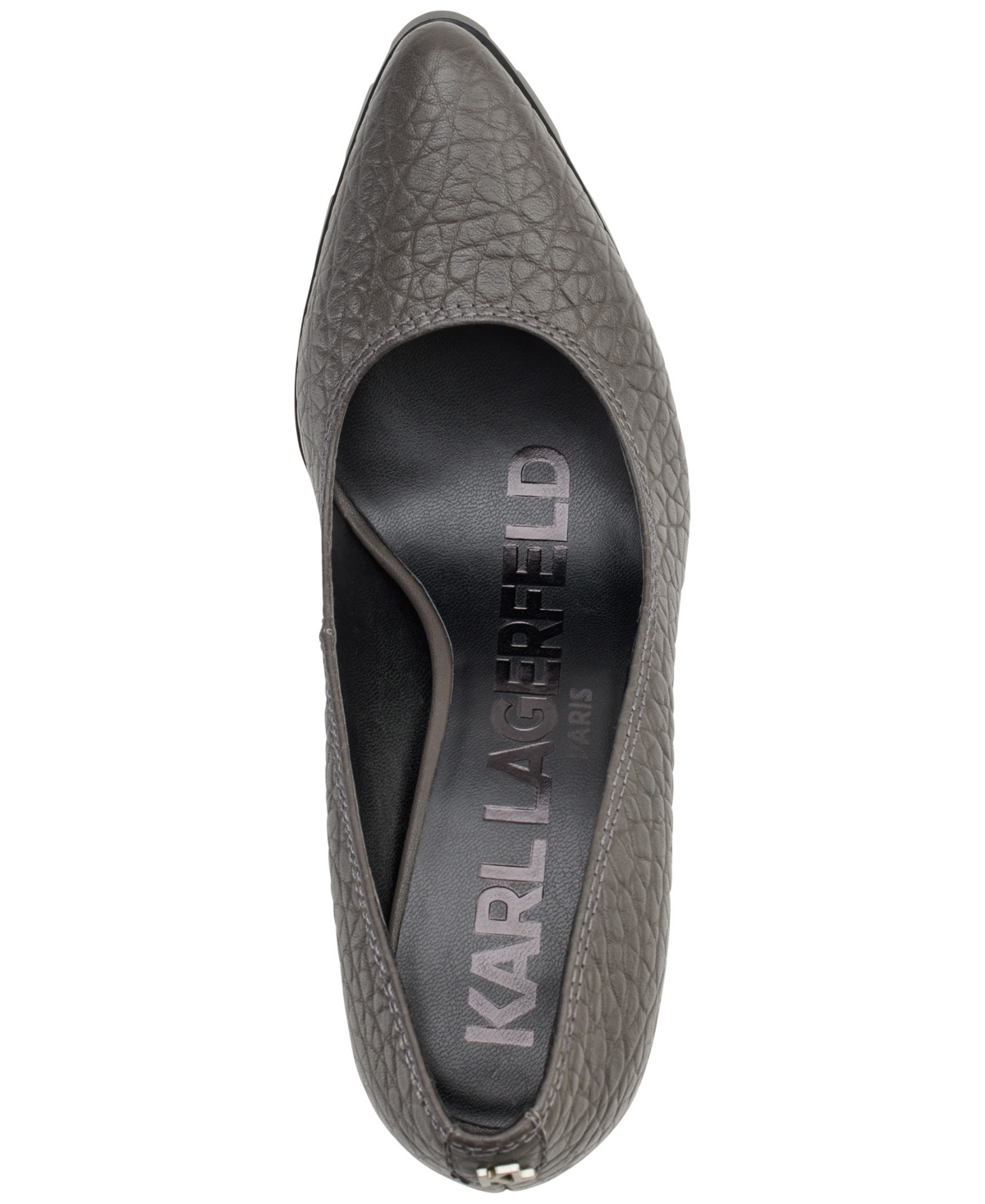 Shop Karl Lagerfeld Madelyn Slip On Pointed Toe Lug Sole Pumps In Blk:black