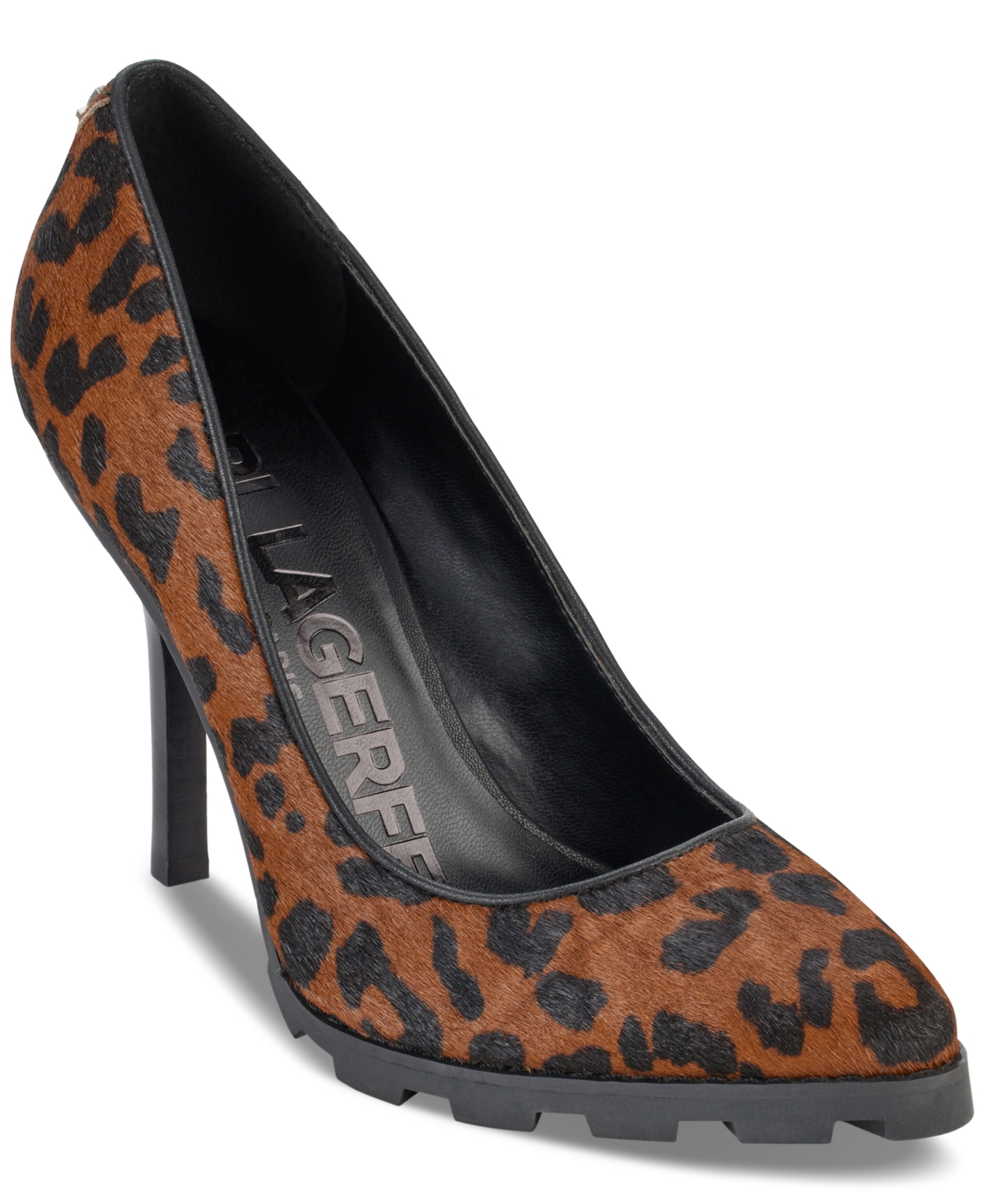 Karl Lagerfeld Madelyn Slip On Pointed Toe Pumps In Leo:leopard