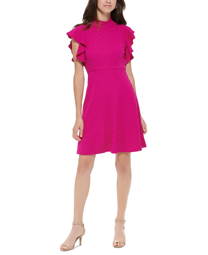 Vince camuto embroidered fit and flare dress 2025