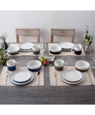 Colorstax Stripe 16-Piece Dinnerware Set, Service for 4