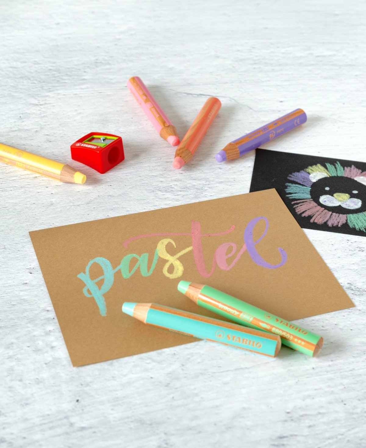 Stabilo Woody 3 In 1 Pencils, Arty, Set Of 18 With Sharpener In Multi-colored