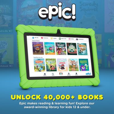 V8 Kids Tablet 32GB, 7” Screen WiFi Learning Device with Parental Controls, Shockproof Case, Epic! & LingoKids Apps