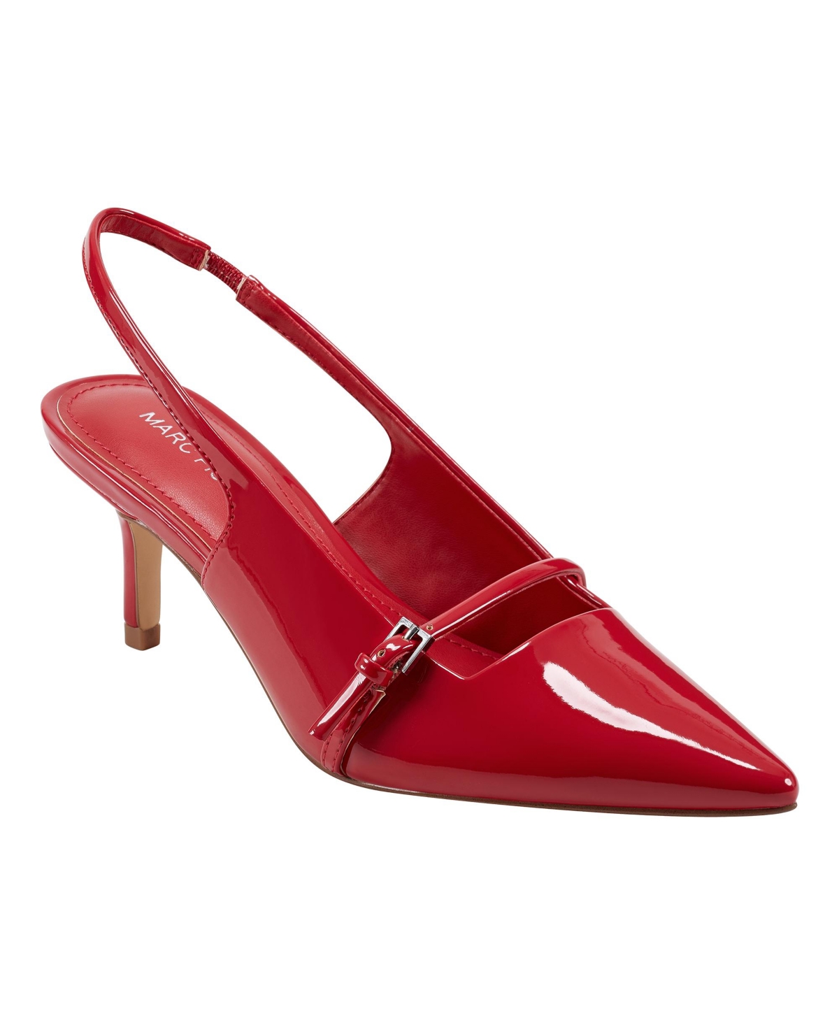 Women's Alorie Slingback Pointy Toe Dress Pumps - Red Patent- Faux Patent Leather