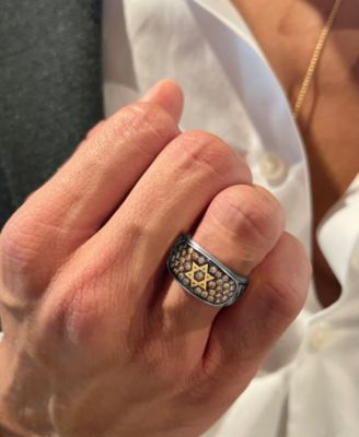 Men's Chocolate Diamond Star of David Cluster Ring (1 ct. t.w.) in 14k Two-Tone Gold