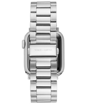 Men's Silver-Tone Stainless Steel Link Band Compatible with 42mm, 44mm, 45mm, Ultra, Ultra2 Apple Watch