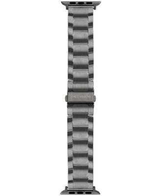 Men's Gunmetal Gray Stainless Steel Link Band Compatible with 42mm, 44mm, 45mm, Ultra, Ultra2 Apple Watch