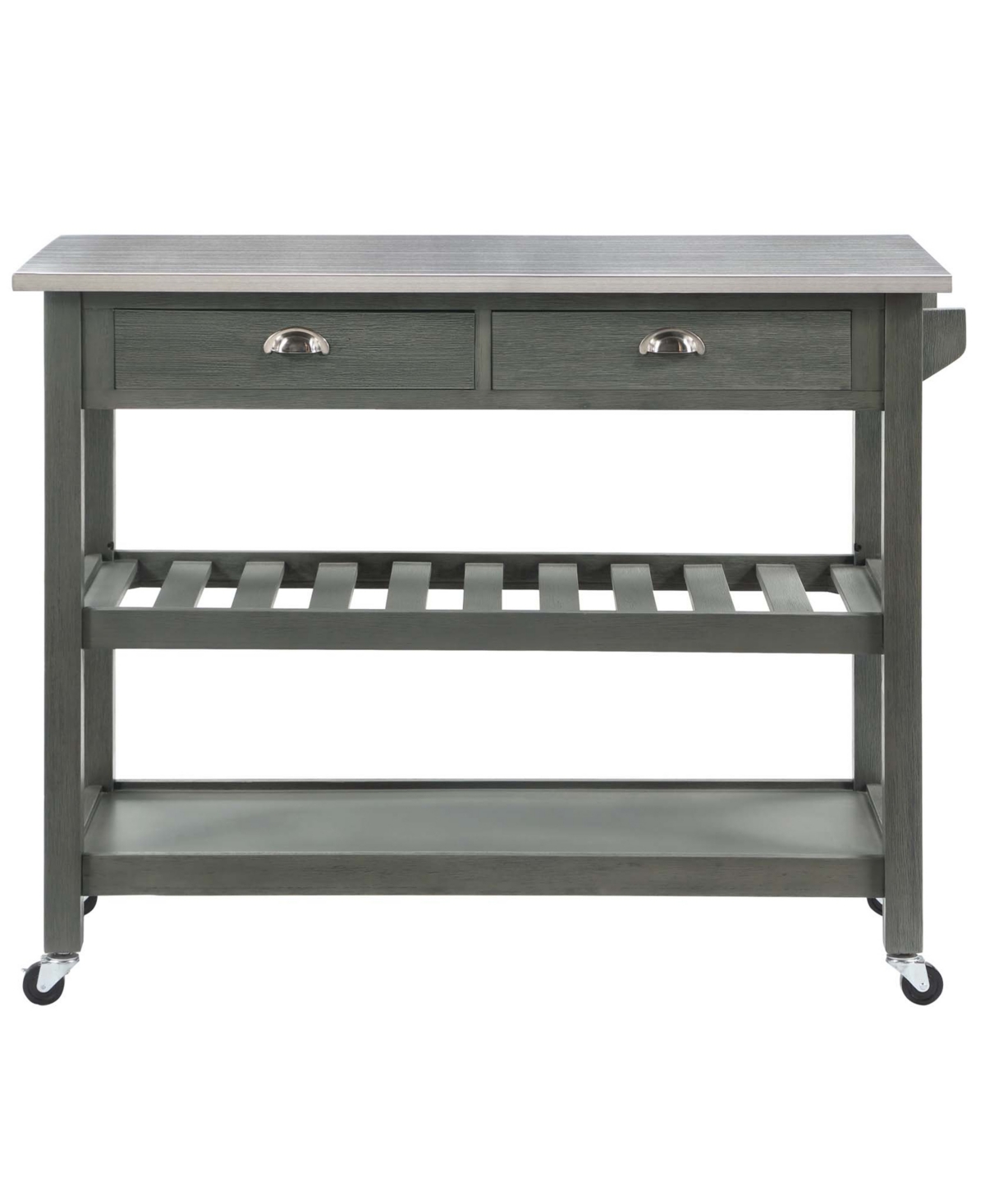 Convenience Concepts American Heritage Medium Density Fiberboard (Mdf) 3 Tier Stainless Steel Kitchen Cart - Stainless Steel