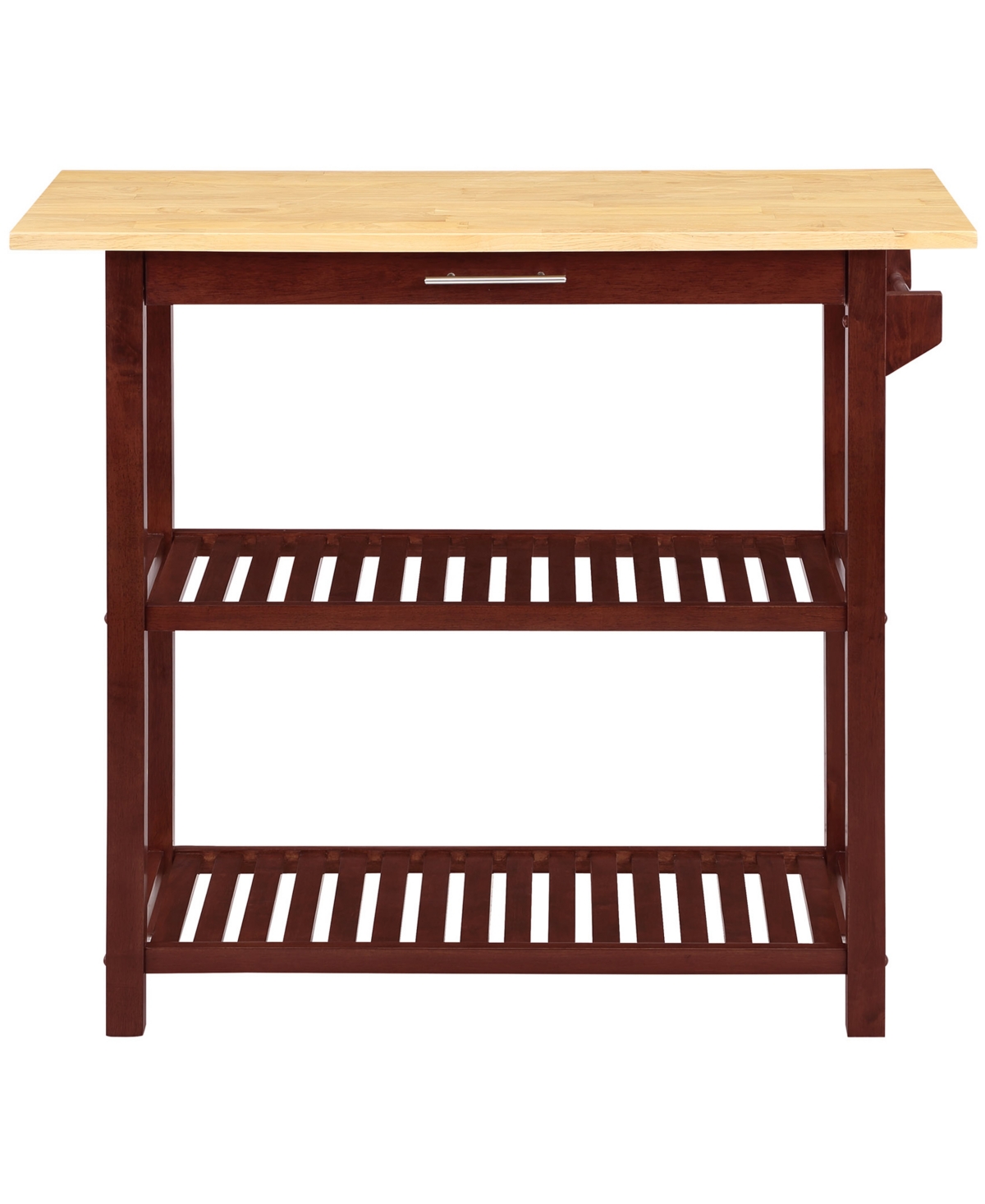 Convenience Concepts Designs2Go Wood 3 Tier Butcher Block Preparation Island - Butcher Block