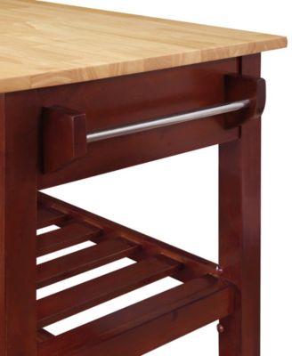 American Heritage 45" Wood 3 Tier Butcher Block Kitchen Cart