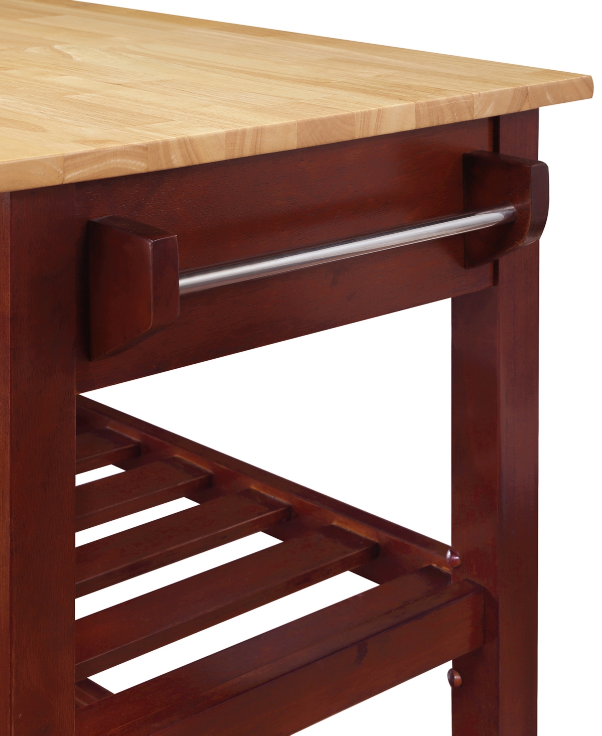 Convenience Concepts American Heritage 45" Wood 3 Tier Butcher Block Kitchen Cart