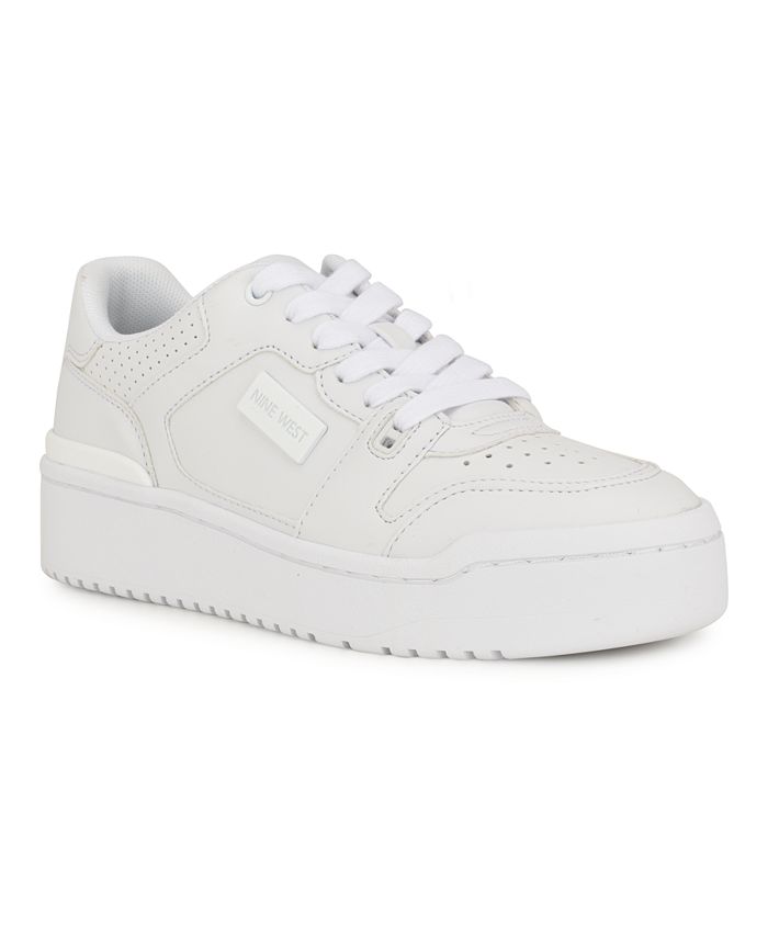 Nine West Women s Alope Round Toe Platform Lace up Sneakers Macy s