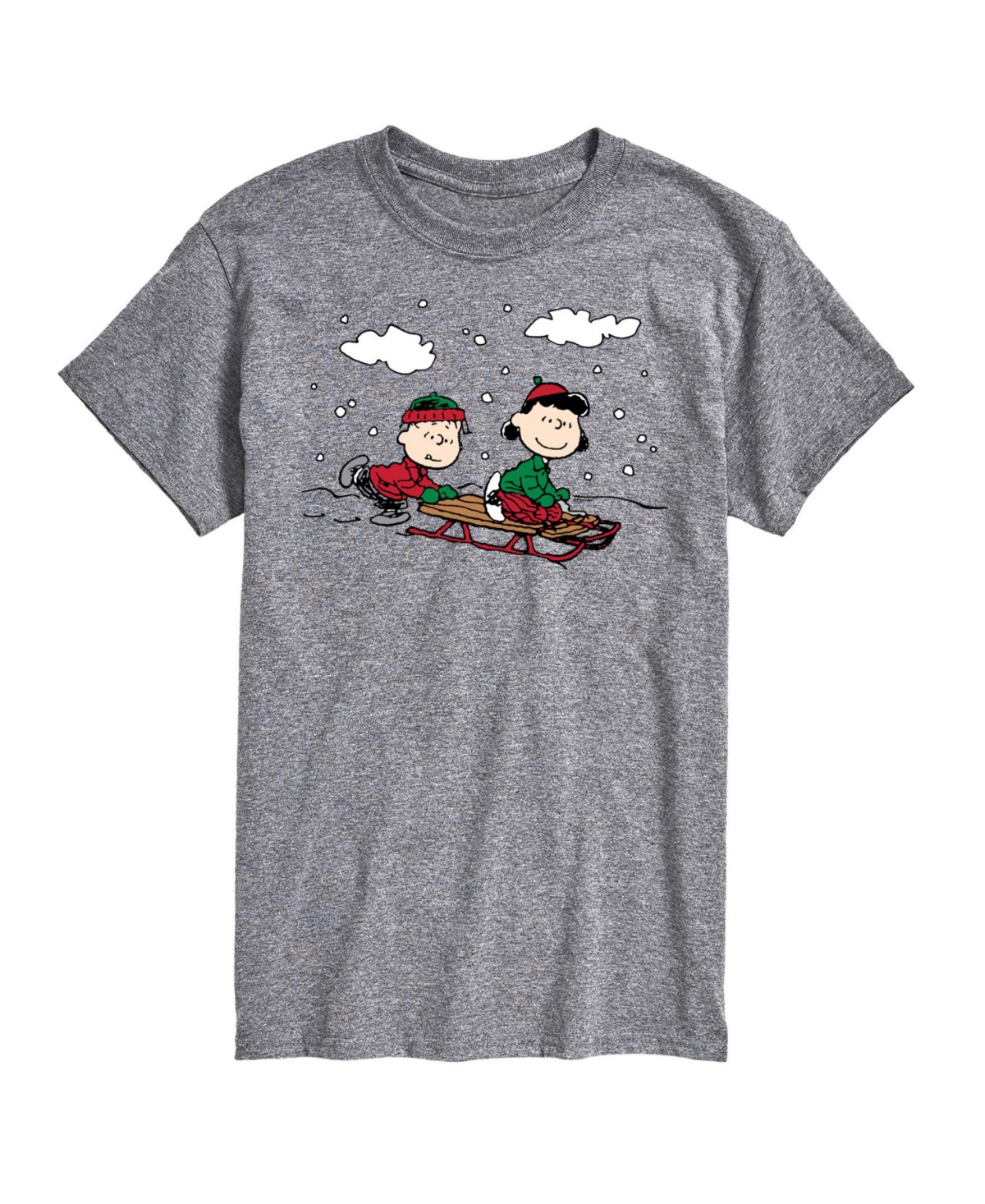 Airwaves Men's Peanuts Holidays Short Sleeve T-shirt In Gray
