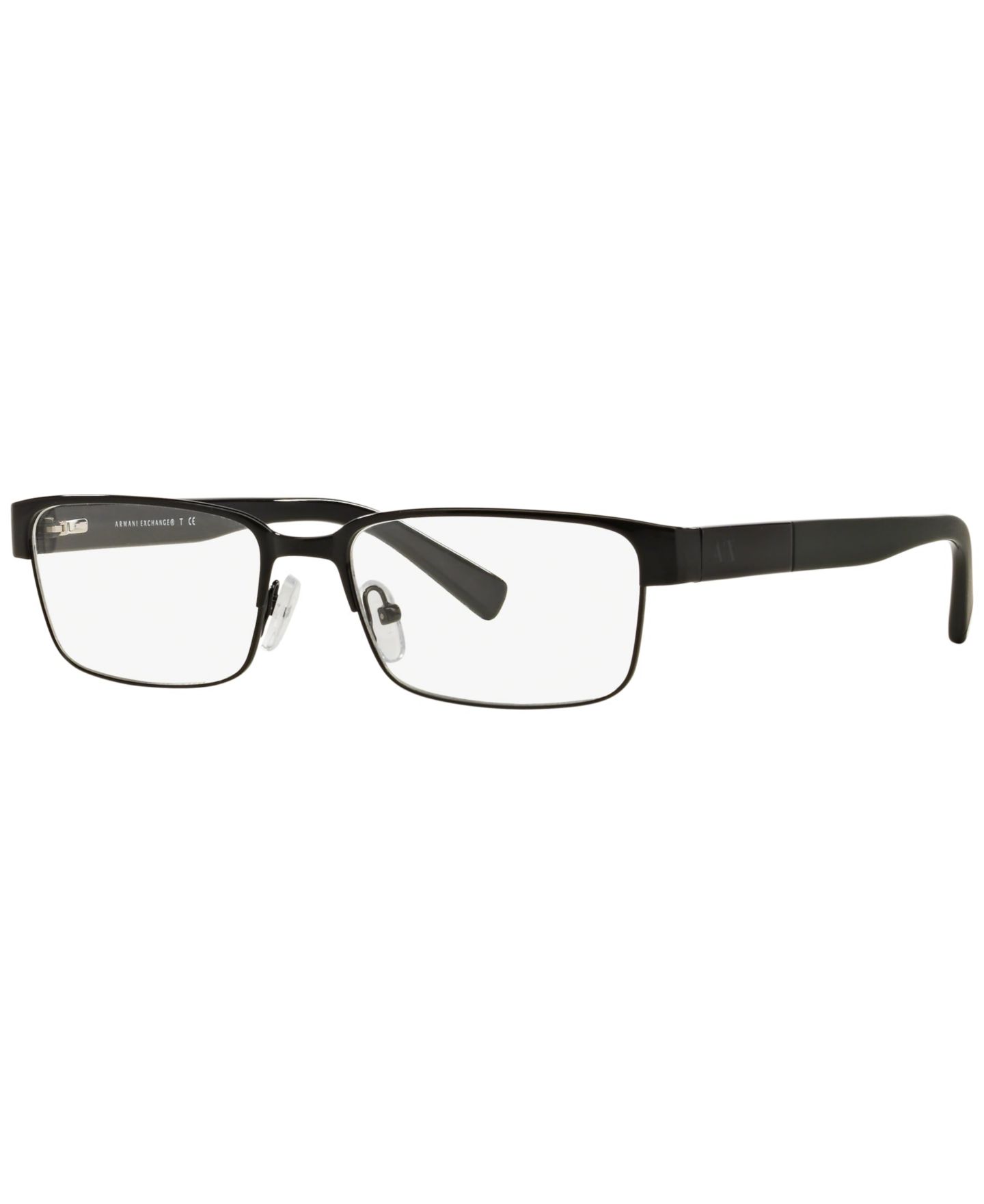 Мужские очки A|X Armani Exchange Man Rectangle Metal AX1017 Eyeglasses, цвет: Блестящий чёрный — фото 1