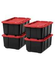IRIS USA 40 Qt. Under Bed Plastic Storage Container with Secure Lids and  Durable Buckles, 4-Pack - Pearl, Stackable Nestable Multi-Purpose Organizer  for Clothes Shoes Duvets Bedding, Large