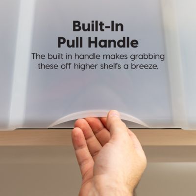 4 Pack 72qt Plastic Storage Bin with Lid and Secure Latching Buckles, Pearl