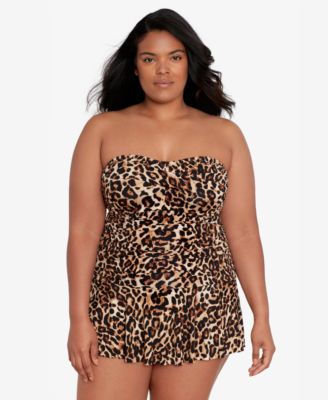 Lauren Ralph Lauren - Plus Size Twisted Shirred Skirted Swimsuit
