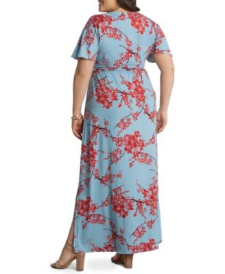 Women's Plus Size Vienna Kimono Sleeve Long Maxi Dress
